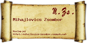 Mihajlovics Zsombor névjegykártya